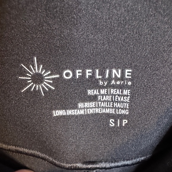 Women’s Aerie Offline High Rise Real Me Flare Leggings Black Size Small Long - Picture 3 of 7